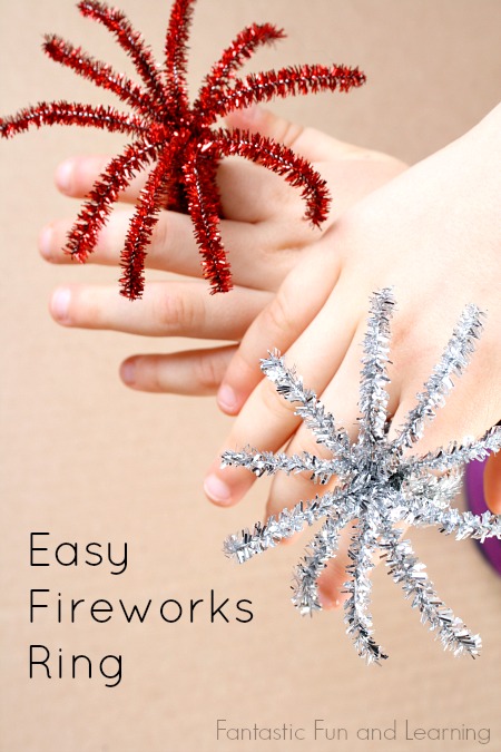 Easy Fireworks Ring Craft for Kids...great for New Years and Fourth of July