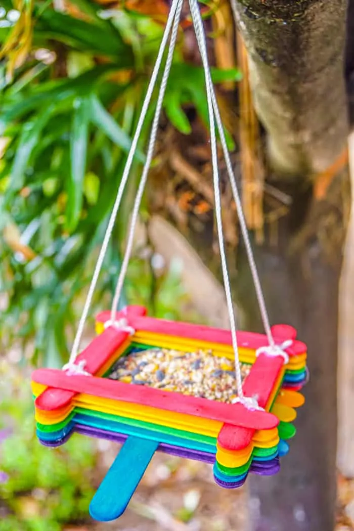 21 Easy Spring Crafts For Kids 16 Popsicle Stick Bird Feeder 13 2