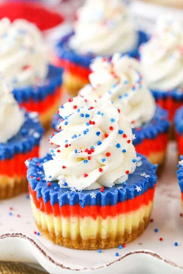 19 Easy Patriotic Desserts 9 Red White Blue Mini Cheesecakes1