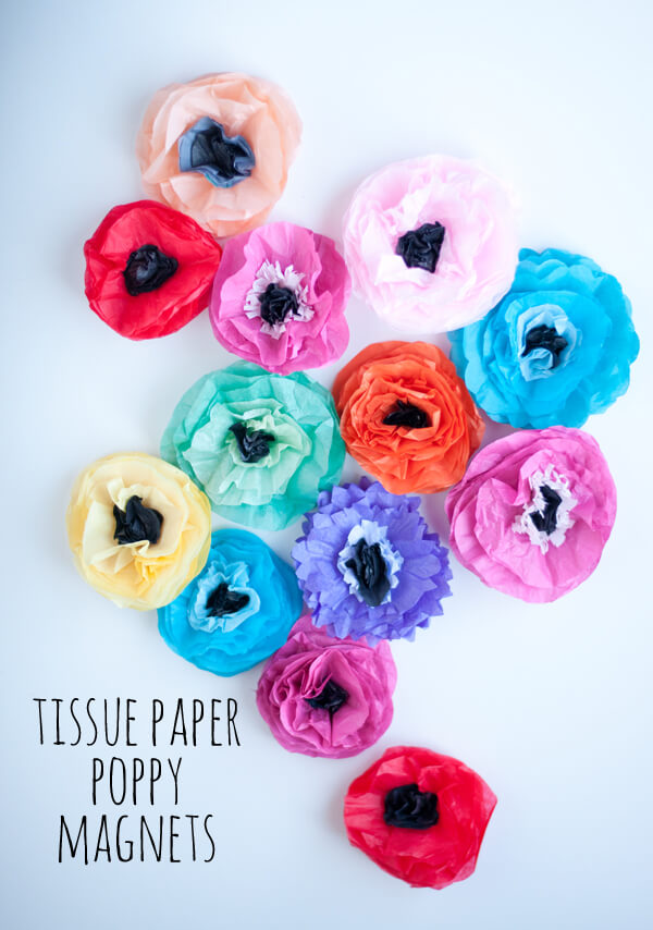 Tissue Flower Magnets 15