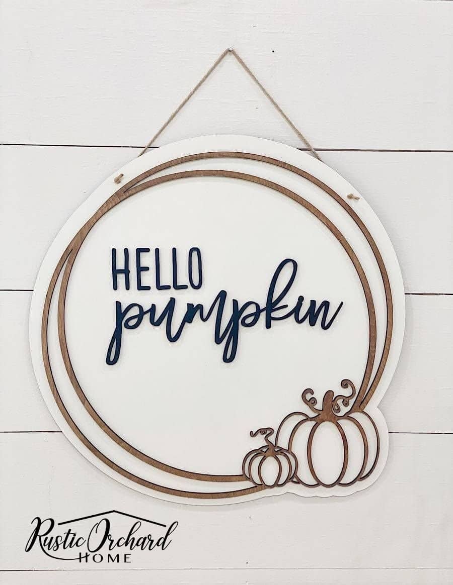 hello pumpkin door hanger 25