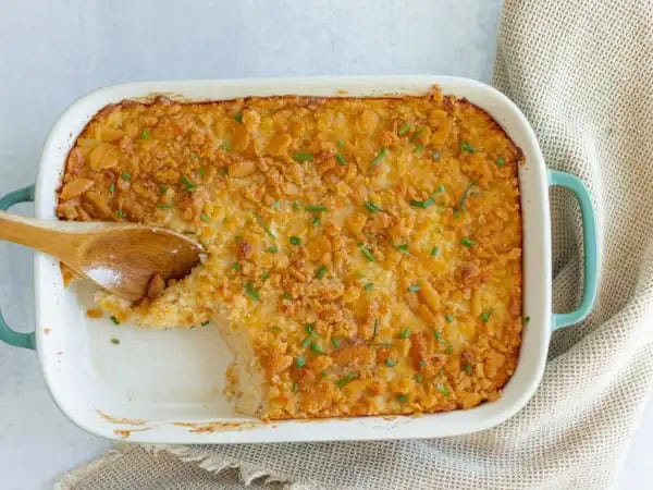 image 12186 - Jack up your next side dish and your guests will be astonished! We can't water this one down, Pepper Jack Bake is an exceptional addition to any meal that people will be chatting and singing about for days. These shredded hash browns are tumbling in pails of creamy, seasoned sauce and hills of melted pepper jack and parmesan cheeses... creating a lot of love for one another. Crowned with a bacon-infused, cracker crust (plus more parmesan), this Pepper Jack Bake makes Jill blush from her love of it all. Get pumped up about these delicious spuds; there's no uphill battle here. Everyone will be falling all over themselves for this one. Be careful there, no rush, we will save you some!