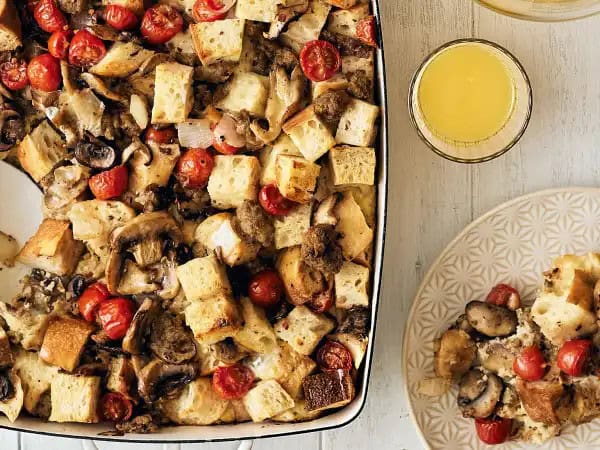 image 16437 - Wake up! It's time to eat... and we're hungry! You will be too once you smell this Turkey Sausage Breakfast Bake coming out of the oven. Nothing gets things started better than this spicy turkey sausage casserole that's loaded with all kinds of tender veggies and some fluffy eggs. And what's a morning bake without plenty of melty cheese?! Yep, this Turkey Sausage Breakfast Bake has got that, too. Are you up and at 'em?! Good, then let's dig in!