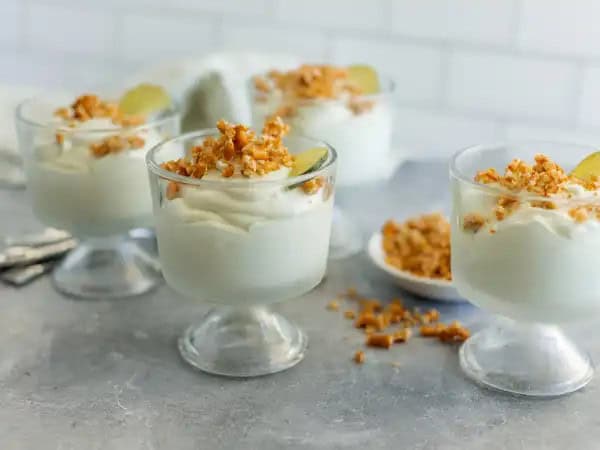 image 2521 - Margarita Mousse brings the joy of sipping on a fresh and refreshing margarita... only now it's a dessert that everyone can scoop up! The tart, citrus margarita flavor is mixed into a zesty, creamy, sweet mousse that's just spoon-licking amazing. And for that salt-rim experience, Margarita Mousse even provides a crunchy pretzel topping! The party has now truly begun!