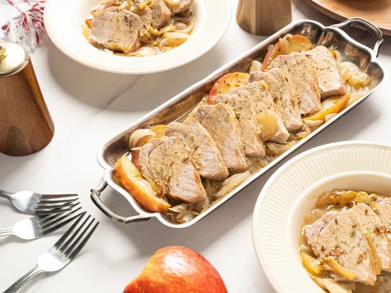 image 4561 - Got a special dinner on the calendar or just want a meal that feels slightly fancy (without too much work)? Well, Easy Roasted Sweet Pork Loin is here for you and whatever occasion you're planning. These tender, juicy slices of pork loin are the perfect main course selection whether you really need to be or you're just pretending to be frilly. They definitely pair well with all your favorite side dishes so why not give it a try?! Easy Roasted Sweet Pork Loin has got you covered no matter what's on your docket!