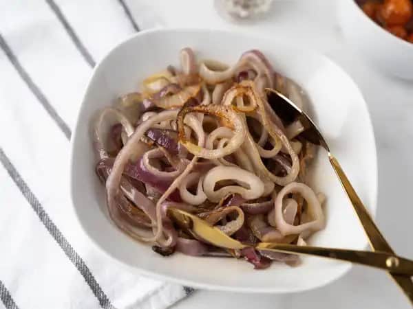image 5993 - Why would anyone opt for raw red onions when these Roasted Red Onions are quick, easy, and right there? Instead of the sharp spiciness you might expect, Roasted Red Onions are caramelized, sweet, and tender, just ready to be piled onto burgers or thrown on top of some steaks, or maybe just enjoyed on their own next to your favorite protein! It's all good with Roasted Red Onions; it's the best way to enjoy onion flavor without all the harshness!