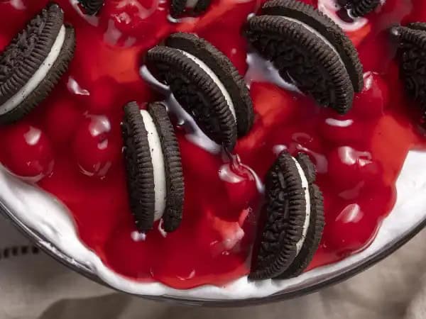 image 774 - Looking for a treat that actually measures up? You're sure to be highly impressed by every single inch of this 6-Foot Dessert. Layer upon layer, you get creamy, Oreo®-cookie-infused chocolate pudding, fluffy whipped topping, and double the sugary cherry pie filling. If that isn't enough, there are even more Oreo cookies on top to take your dessert experience to new heights. Our calculations are correct, each and every unit of this 6-Foot Dessert will be yours to love!