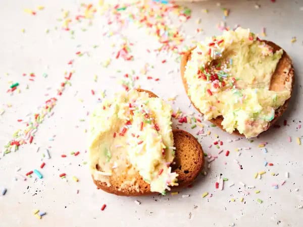 image 8802 - Pop the confetti, turn up the jams, and let's get this party started! Celebration Cake Dip sparkles with all the sweet tastes you want in a dessert dip! When cream cheese and butter are whipped smoothly with Cool Whip® and some vanilla pudding mix, you have a flavor party of epic proportion going on! Celebration Cake Dip takes your party to a whole new level of sweetness! Let's celebrate!