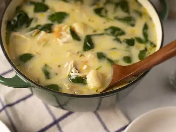 image 9718 - Whether you are sitting in the garden or at your kitchen table, this bowlful of love is the scene of some fantastic, bowl-emptying tastes! Creamy Good Italian Soup is loaded to the brim with the authentic flavors that everyone adores. There is nothing like an expertly seasoned, creamy broth to float the delicious chicken, wilted baby spinach, and soft potato gnocchi in... it easily transports you to a different place. With or without breadsticks (preferably with), Creamy Good Italian Soup is always the only way to go when it comes to comforting soup choices. It just feels so comfy and familiar!