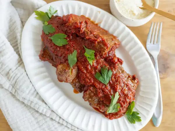 image 9931 - If you are looking for something special to make for that special someone, this special dish is especially for you! Italy's Steak Pizzaiola is the perfect pairing for a special evening meal. When two thick steaks are simmering side-by-side in a tantalizing tomato sauce, well, things are about to get a little saucy and delicious around the kitchen. Italy's Steak Pizzaiola will whisk you away to the beautiful Italian countryside for the evening. A special steak dish with your special person.