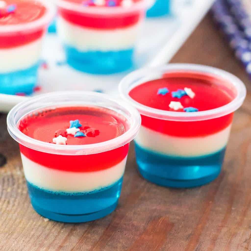 red white blue jello shots SQUARE