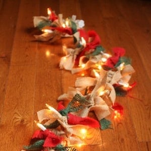 Lighted Burlap Garland