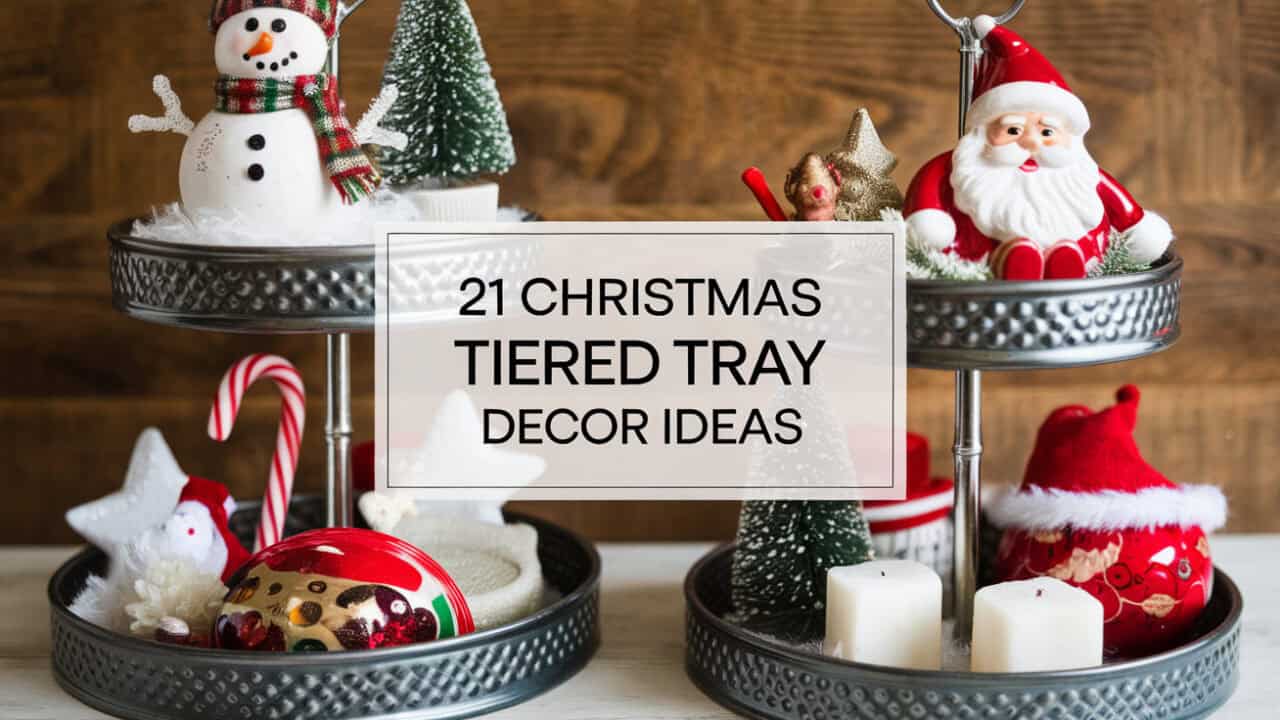 21 Charming Christmas Tiered Tray Decor Ideas