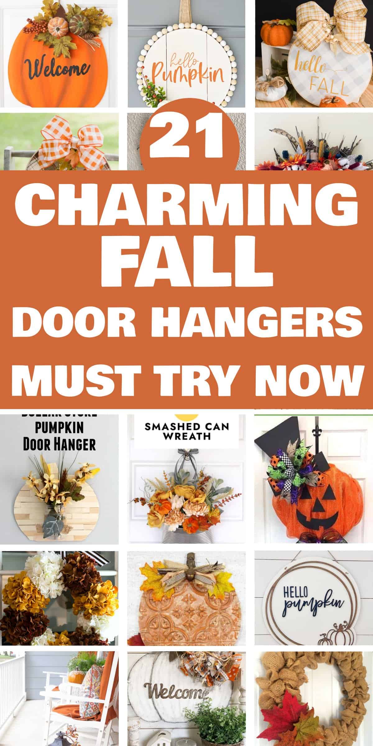 21 Charming Fall Door Hangers - Fall door hangers are decorative items hung on the front door during the autumn season to add a festive touch to homes and welcome visitors. These hangers come in a variety of shapes, sizes, and designs, featuring iconic fall symbols such as pumpkins, leaves, acorns, and scarecrows.