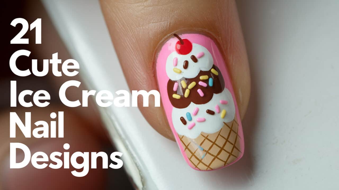 21 Cute Easy Ice Cream Nail Designs