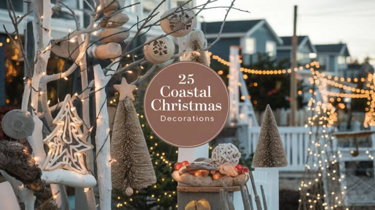 25 Charming Coastal Christmas Decorations - Transform your home into a serene coastal retreat this holiday season with DIY Coastal Christmas Decorations. Imagine the gentle hues of the sea, sandy textures, and nautical accents blending seamlessly with festive cheer. These decorations evoke a sense of tranquility and warmth, making your holiday celebrations uniquely memorable. From seashell ornaments to driftwood wreaths, each piece adds a touch of seaside charm to your Christmas decor.