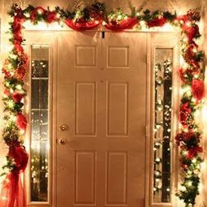 Lighted Front Door Garland