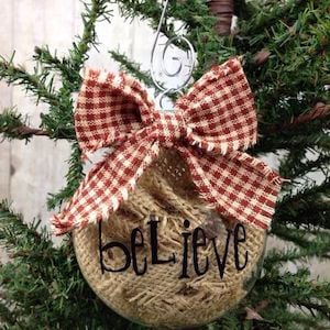 Burlap Christmas Ornaments