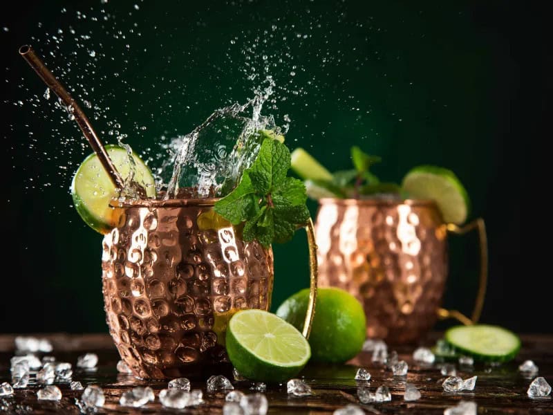 image 247 217 - Moscow Mule is a classic, refreshing drink for any occasion! It’s so simple to make, all you need is ice, vodka, lime juice, and ginger beer. Garnish your Moscow Mule with lime wedges and fresh mint for the ultimate fancy-bar vibes! It’s got the kick you need!