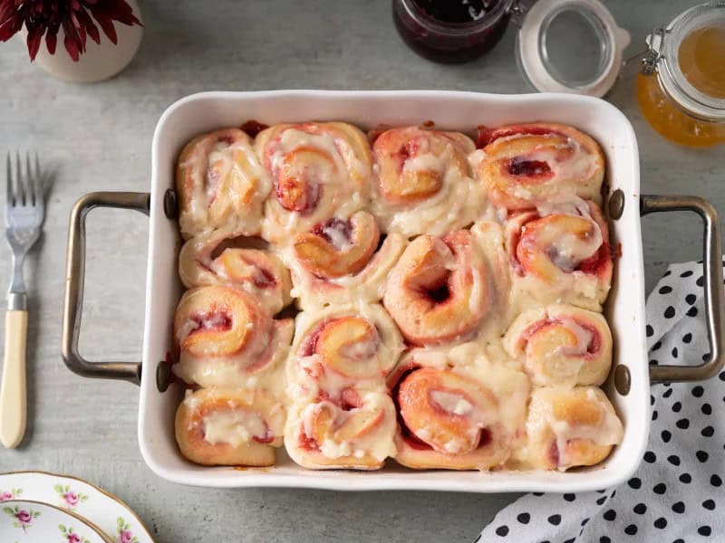 image 53 - After some sweet dreams, it's only right that you have a sweet morning! Sweet Morning Rolls make your delicious dreams come true. And the best part is, to experience this reality means you are tasting a warm, fluffy roll filled with sweet strawberries and jam, soaked in a creamy, cinnamon icing. They're as pretty as they are tasty, too. You'll be daydreaming the rest of the day away, thinking of and yearning for your next bite of Sweet Morning Rolls!