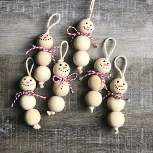 wood bead snowmen