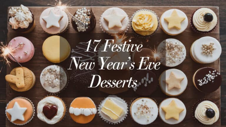 17 Festive New Years Eve Desserts 1 - As the clock counts down to midnight and the excitement of a fresh year fills the air, New Year’s Eve becomes a celebration of indulgence, joy, and shared moments. This is a night where every detail matters, and the dessert table is no exception. Delicious desserts not only satisfy the sweet cravings of your guests but also add a touch of elegance and festivity to the occasion.