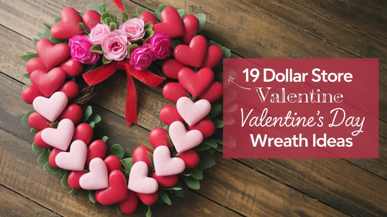 19 Cute Dollar Store Valentine’s Day Wreath Ideas