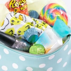Easter Makeup Bag filled with small gifts
