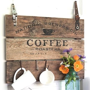 Coffee Plank rustic wall home decor Sign