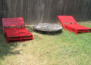 DIY Patio Lounger in the backyard