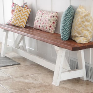 DIY Farmhouse Bench 2 - DIY Farmhouse Furniture Ideas bring a rustic charm to any home, making it both inviting and stylish. Whether you’re looking to revamp your living space or add a touch of vintage elegance, farmhouse furniture projects offer a unique blend of functionality and beauty.