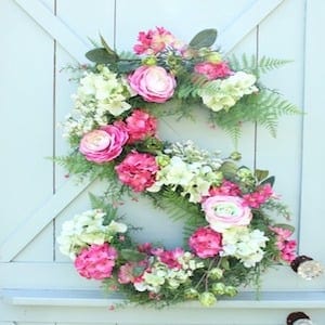 Faux Flowers Monogram letter