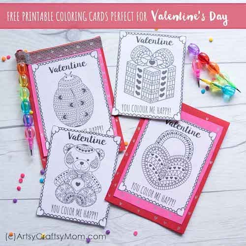 Printable Valentine Coloring Card