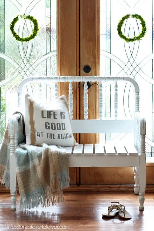 Spindle Headboard Bench 1 - DIY Upcycled and Repurposed Furniture Ideas bring new life to your space while being eco-friendly and cost-effective. Repurposing old furniture not only adds a unique touch to your home but also allows you to showcase your creativity in ways that store-bought pieces simply can’t match.