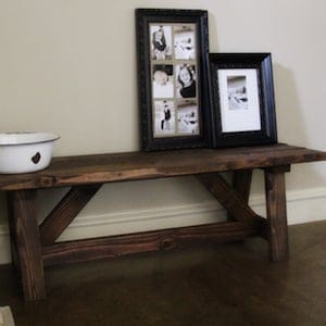 DIY Rustic Bench for the Entryway