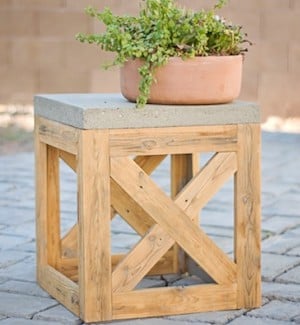 Reclaimed Wood X-Stool