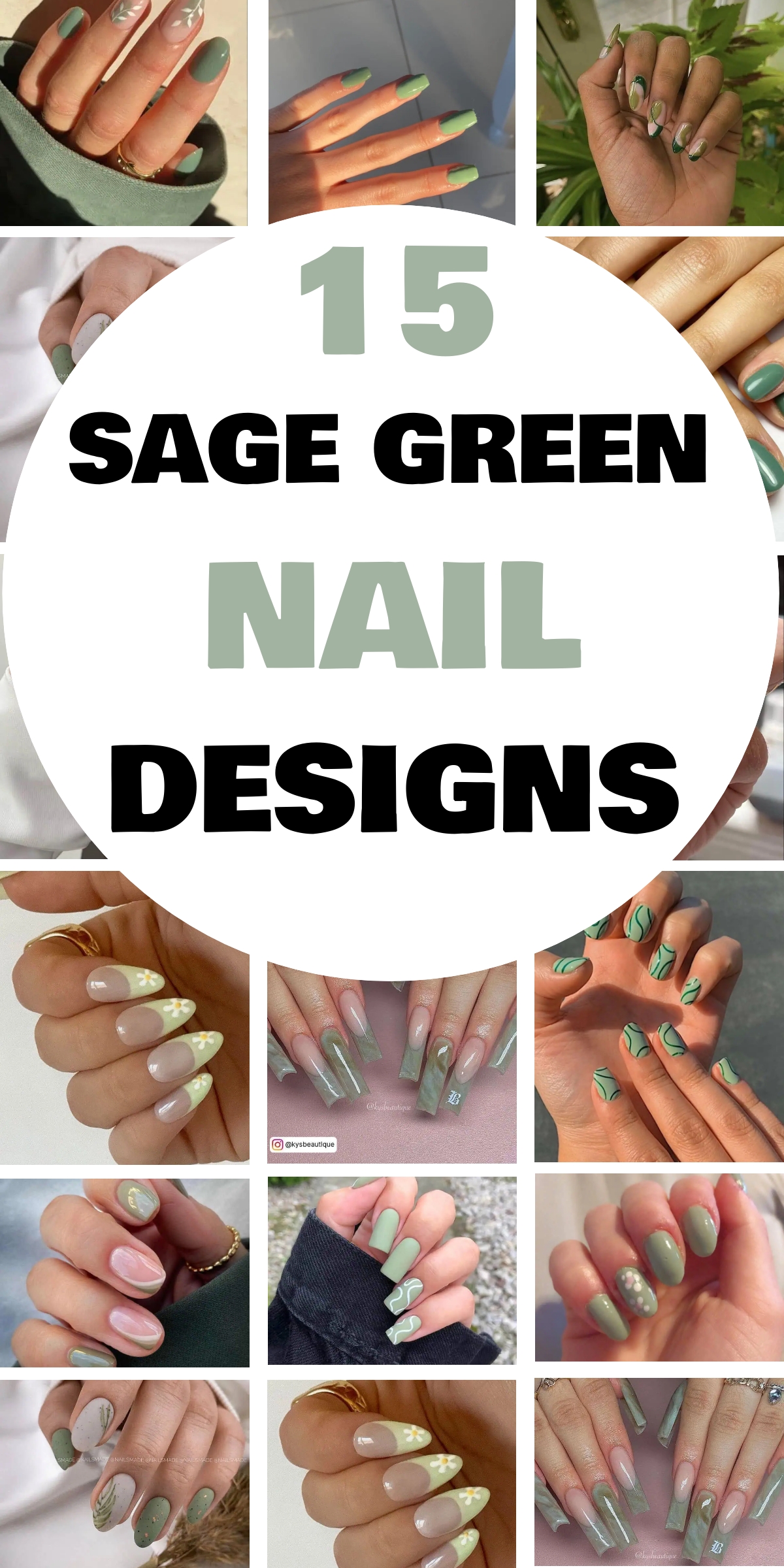 15 Earthy Sage Green Nail Designs - Earthy sage green nail designs are a stunning way to bring the beauty of nature into your manicure. The soothing and calming tones of sage green offer a unique, elegant touch that pairs beautifully with various textures, patterns, and finishes. Whether you’re looking for a subtle minimalist look or something bolder with artistic flair, sage green nails have something for everyone.