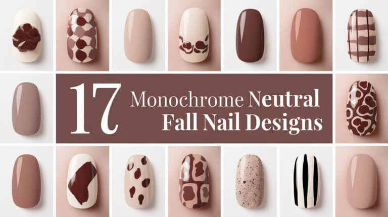 17 Monochrome Neutral Fall Nail Designs - Monochrome neutral fall nails are the perfect blend of elegance and seasonal warmth, offering a sophisticated way to transition your style as the leaves change color. These nail designs capture the essence of autumn with their understated hues and chic simplicity, making them a must-try for anyone looking to stay on trend this season.