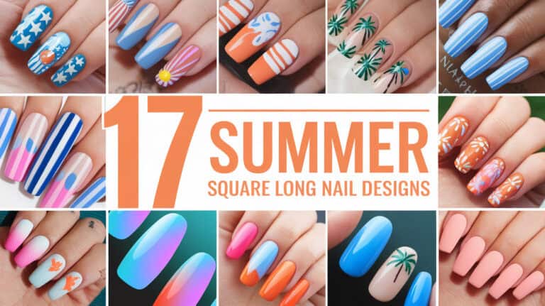 17 Summer Square Long Nail Designs - Summer square long nail designs are perfect for showing off your creativity and making a statement during the warmest months of the year. Whether you're heading to a pool party or a beach vacation, long square nails offer the ideal canvas for vibrant colors, playful patterns, and intricate details.