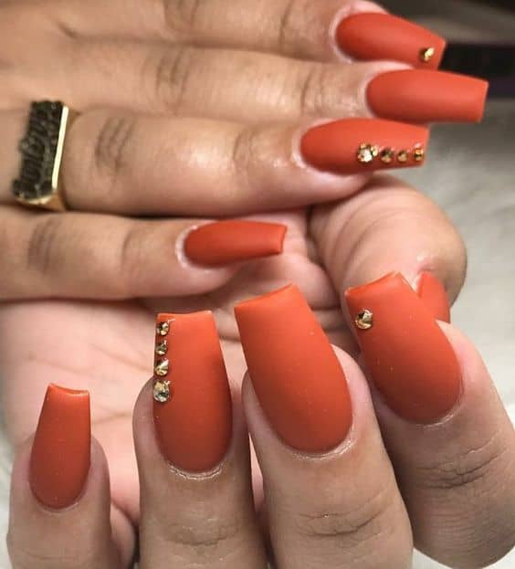 40+ Orange Nails And Orange Nail Designs - Rustic Orange Nail Ideas