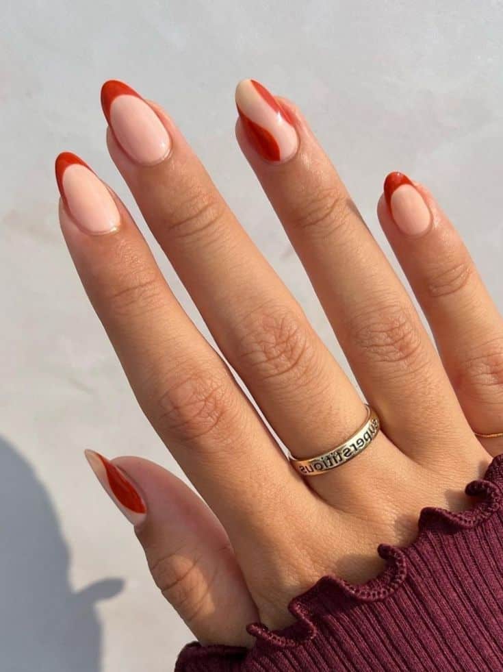 Burnt Orange Nails: 45+ Designs and Ideas Perfect for Fall - Rustic Orange Nail Ideas