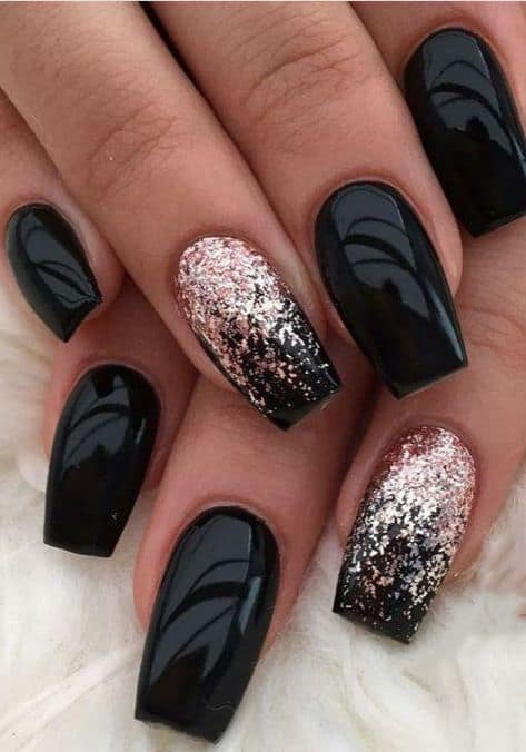 99 Trending Black Nails Art Manicure Ideas - Fall Black Nail Color