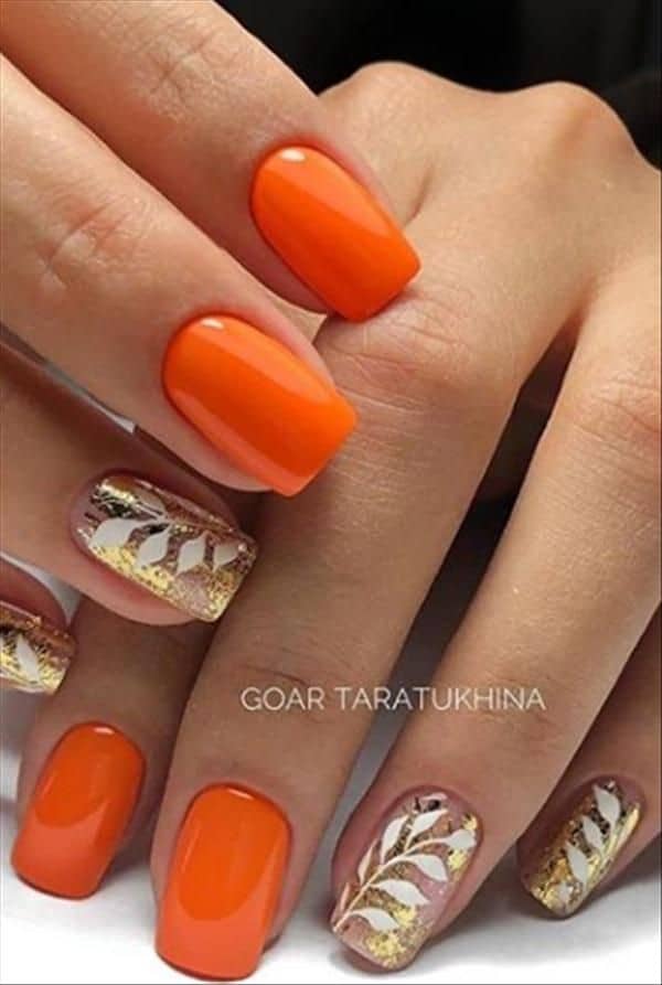 50 Manicures Fresh as Orange juice - Hi beauty girl - Rustic Orange Nail Ideas