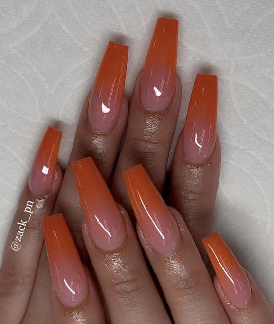 40+ Orange Nails And Orange Nail Designs - Rustic Orange Nail Ideas