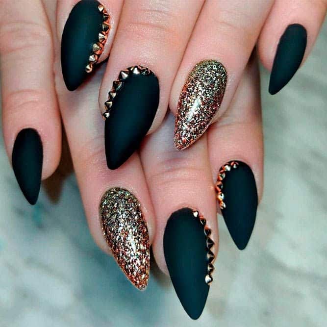 35 Matte Black Nails Ideas 2025 - Fall Black Nail Color