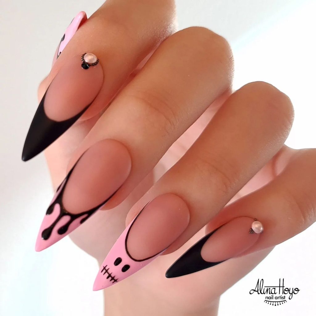 00003 Pink Nails With Gems - When it comes to pink nails with gems, nothing says elegance and glamour quite like a sparkling manicure. Whether you're dressing up for a special occasion or just want to add a little dazzle to your everyday look, pink nails with gems are the perfect choice. From soft pastel pinks with delicate rhinestones to bold hot pink nails dripping in crystals, this trend is all about making a statement.