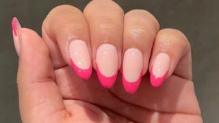Modern-French-Nails-with-a-Dark-Pink-Pop-819×1024
