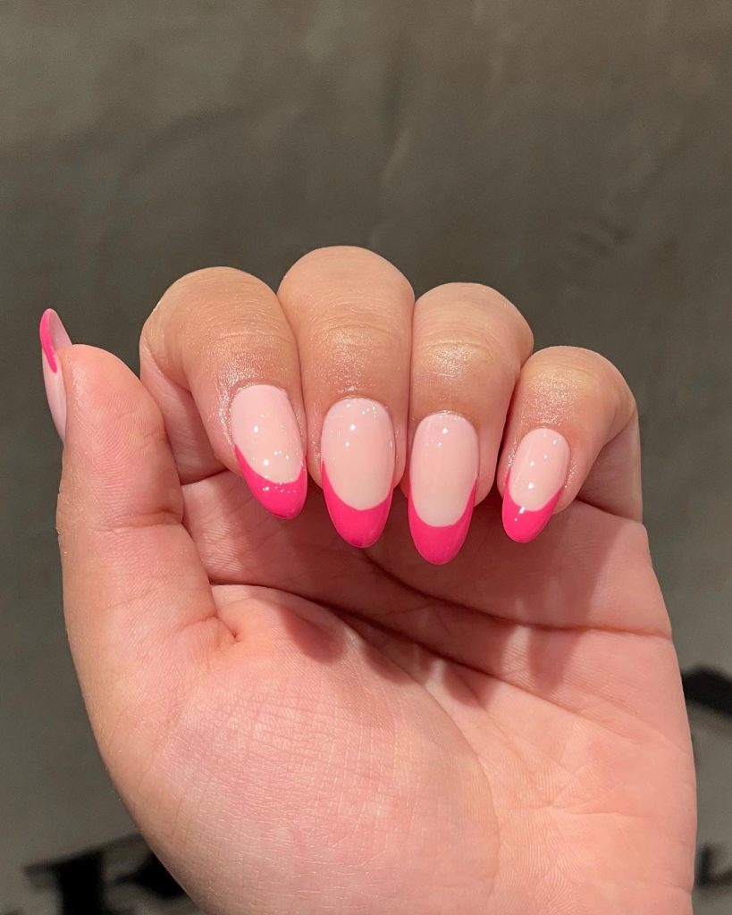 Modern French Nails with a Dark Pink Pop - If you're looking for dark pink and white nail ideas, you're in the right place! This classic color combination adds a chic and elegant touch to any manicure. Whether you prefer dark pink and white nails with delicate ombré fades, French tips, or bold geometric designs, there’s a perfect style for you.