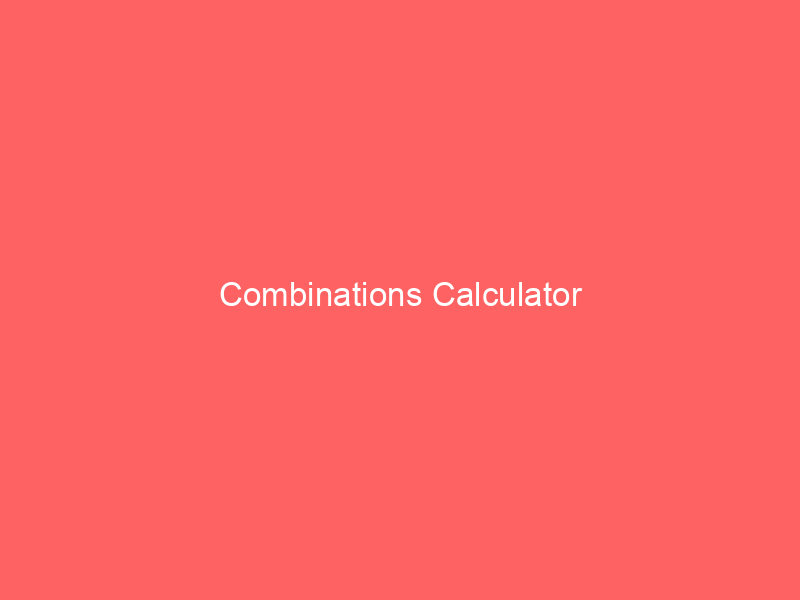 Combination with Replacement Calculator