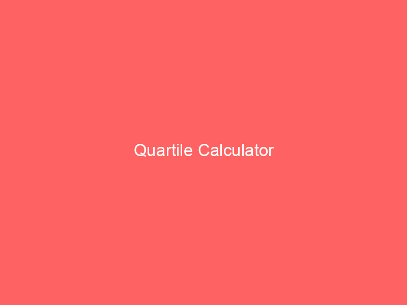 quartile calculator 66398 - Quartiles are a fundamental concept in statistics, used to describe the distribution of data. They divide a dataset into four equal parts, each containing 25% of the data points. Quartiles are invaluable for understanding the spread and central tendency of a dataset, as they help identify potential outliers and provide insights into the data's skewness. A Quartile Calculator is a tool that simplifies the computation of quartiles and their related statistics.